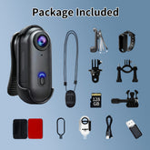 Mini WIFI Action Camera in 1080P\u002F4K UHD with 32&128GB Storage Options, Designed for Portability. This Wearable Video Recorder Comes with a Magnetic Lanyard, Helmet Mount, And Is Suitable for Biking, Motorcycling, Pet Activities, And Vlogging