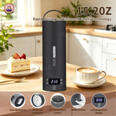 1 Set 15.22Oz Travel Electric Kettle And Portable Small Kettle Water Boiler, Safe Rapid Boiling Technology, Multi-Function with Smart Temperature Control, Auto Shut-Off Boil-Dry Protection, Bpa-Free
