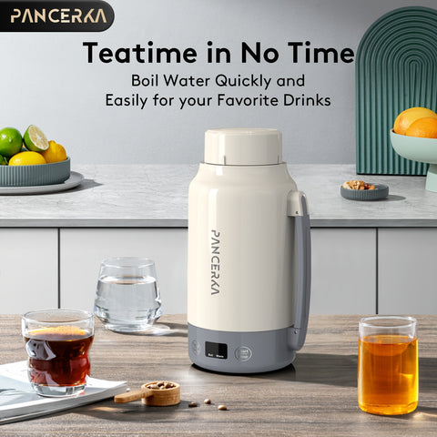 PANCERKA 1pc 33.81oz Portable Electric Kettle - 400W High Power, Multi-Function (Boil, Warm), 304 Stainless Steel, Fast Heating, Smart Temperature Control, Safe & Easy to Clean, Perfect for Travel & Home Use