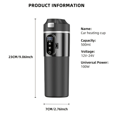 Electric Car Kettle, 12V\u002F24V Portable Travel Mug, Multi-Temperature Control, 304 Food-Grade Stainless Steel, Anti-Scald Design, for Commuting, Outdoor, Road Trips, Camping, Daily Use