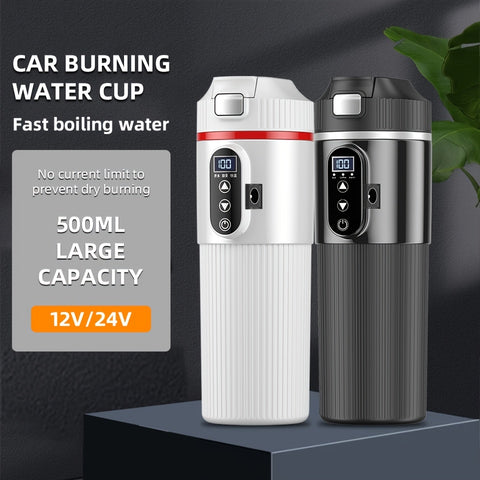 Electric Car Kettle, 12V\u002F24V Portable Travel Mug, Multi-Temperature Control, 304 Food-Grade Stainless Steel, Anti-Scald Design, for Commuting, Outdoor, Road Trips, Camping, Daily Use