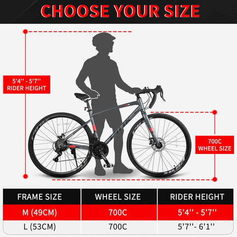 Kids Road Bike, 700C City Commuter Bicycle, 21 Speeds Shimano Drivetrain Sport Racing Bike, Light Weight Aluminum Frame, Urban Street Bike for Boys Grils Bicycle