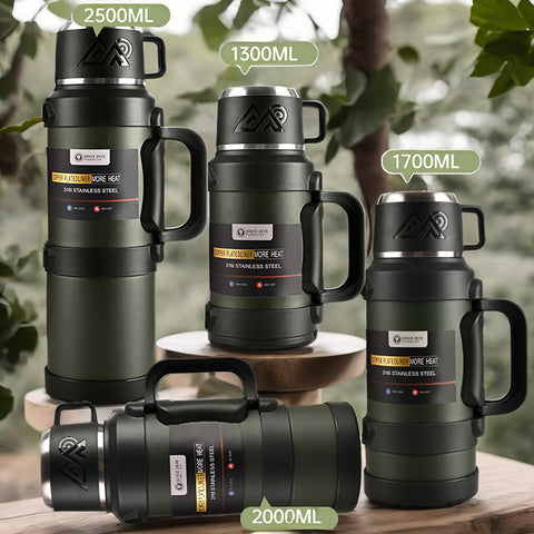 Stainless Steel Insulated Kettle 1 Large Capacity 316 Stainless Steel Insulated Kettle, Insulated Bucket, Insulated Cooler, Coffee Pot, Travel Kettle with Handle - Outdoor Car Sports Double-Layer Kettle - Suitable for Outdoor Travel, Camping, Ramadan Gift