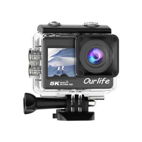 5K HD Dual-Lens Action Camera Featuring Front And Rear Recording with Anti-Shake Technology, Ideal for Motorcycle Riding, Equipped with a Large Touchscreen for Enhanced Video Clarity - an Excellent Gift for Capturing Videos And Images