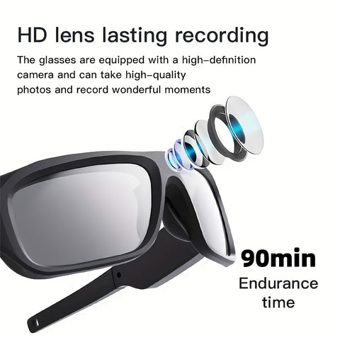 4K Smart Eyewear with Camera, Outdoor Video Glasses, Includes 64GB Memory Card, Ideal for Sports, Hiking, Biking, Traveling, And Driving