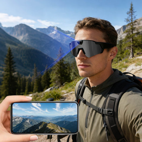 Smart Sports Glasses with & Hands-Free Recording\u002FPhotography - Non-Prescription Video Eyewear Suitable for, Vlogging,,, Smartphone