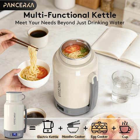 PANCERKA 1pc 33.81oz Portable Electric Kettle - 400W High Power, Multi-Function (Boil, Warm), 304 Stainless Steel, Fast Heating, Smart Temperature Control, Safe & Easy to Clean, Perfect for Travel & Home Use