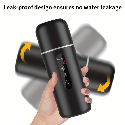 Travel Electric Kettle And Car Coffee Warmer - 12V\u002F24V Portable Hot Water Heater with Stirring, Small Hot Water Boiler with Built-In Magnetic Induction