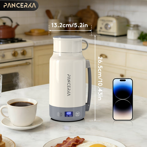 PANCERKA 1pc 33.81oz Portable Electric Kettle - 400W High Power, Multi-Function (Boil, Warm), 304 Stainless Steel, Fast Heating, Smart Temperature Control, Safe & Easy to Clean, Perfect for Travel & Home Use