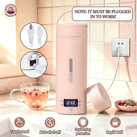1 Set 15.22Oz Travel Electric Kettle And Portable Small Kettle Water Boiler, Safe Rapid Boiling Technology, Multi-Function with Smart Temperature Control, Auto Shut-Off Boil-Dry Protection, Bpa-Free
