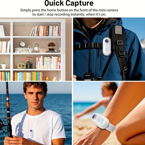 Mini WIFI Action Camera in 1080P\u002F4K UHD with 32&128GB Storage Options, Designed for Portability. This Wearable Video Recorder Comes with a Magnetic Lanyard, Helmet Mount, And Is Suitable for Biking, Motorcycling, Pet Activities, And Vlogging