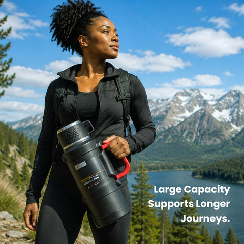 67.63oz 316 Stainless Steel Vacuum Insulated Bucket Cooler with Cup, Coffee Pot & Built-in Tea Infuser, Double-Wall Thermal Travel Kettle with Handle & Strap, Leak-Proof Portable Outdoor Camping Gift