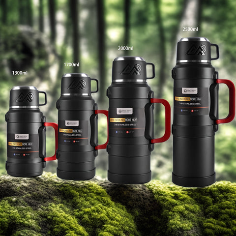 Stainless Steel Insulated Kettle 1 Large Capacity 316 Stainless Steel Insulated Kettle, Insulated Bucket, Insulated Cooler, Coffee Pot, Travel Kettle with Handle - Outdoor Car Sports Double-Layer Kettle - Suitable for Outdoor Travel, Camping, Ramadan Gift