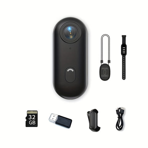 Mini WIFI Action Camera in 1080P\u002F4K UHD with 32&128GB Storage Options, Designed for Portability. This Wearable Video Recorder Comes with a Magnetic Lanyard, Helmet Mount, And Is Suitable for Biking, Motorcycling, Pet Activities, And Vlogging