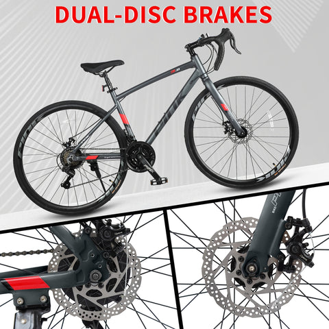 Kids Road Bike, 700C City Commuter Bicycle, 21 Speeds Shimano Drivetrain Sport Racing Bike, Light Weight Aluminum Frame, Urban Street Bike for Boys Grils Bicycle